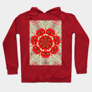 Bumble Bees Red Roses Floral Pattern Mandala Hoodie